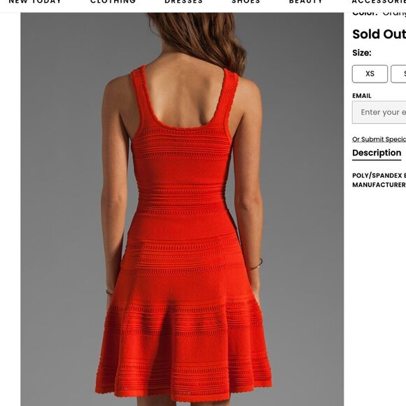 Y2K Torn by Ronny Kobo Alberta Knit Dress Orange Size Large - Picture 2 of 10